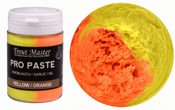 trout master paste yellow orange glitter